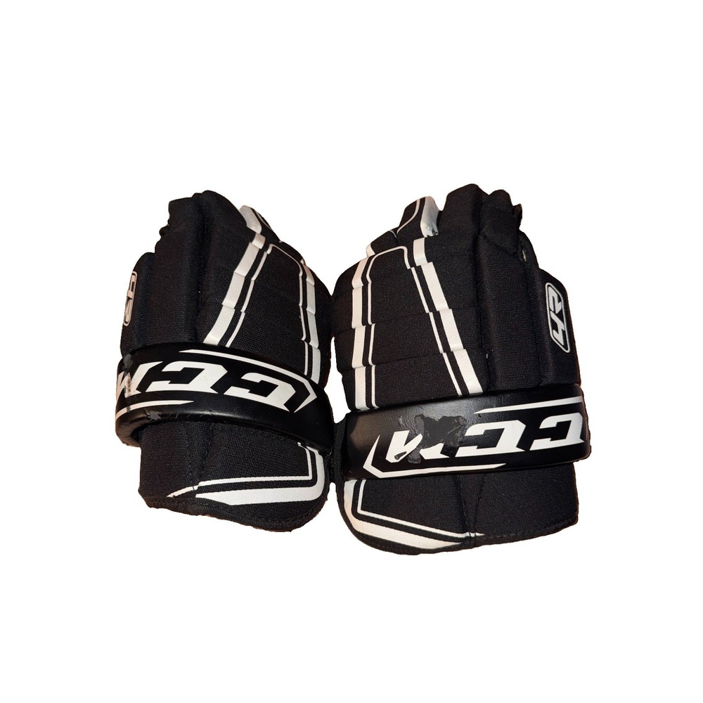 CCM HG4R Senior Ice Hockey Gloves 14 Black/White Padded Gauntlet Cuff
